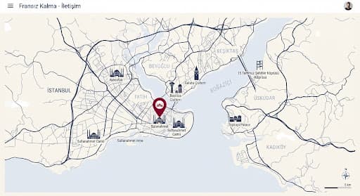İstanbul haritası üzerinde konum işareti